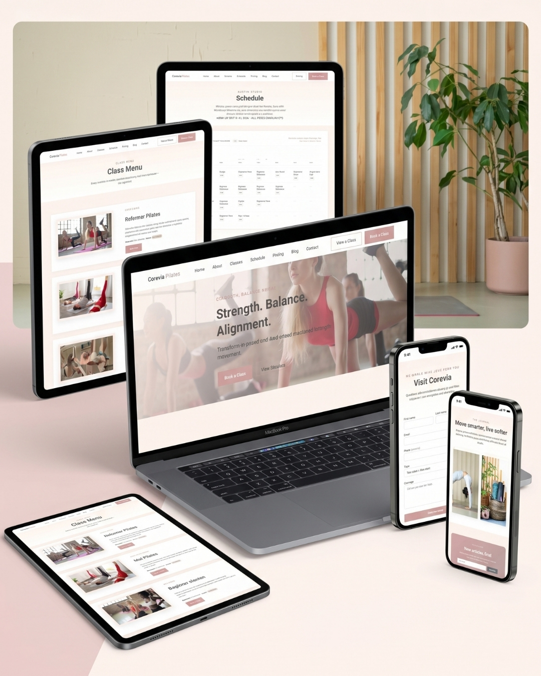 Landing page design with laptop